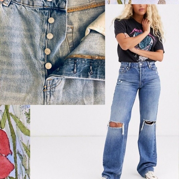 Free People Denim - FREE PEOPLE "WILDFLOWER" JEAN~DISTRESSED~32/14